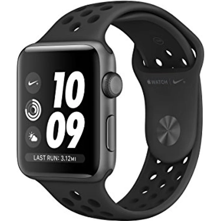 Apple Watch Series 3 Nike+ Smartwatch GPS, Unisex, 42mm, Aluminiumgehäuse, Sportarmband, Dunkelgrau/Anthrazit – Bild 2