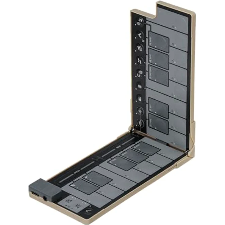 Korg nanoKEY Fold, Faltbarer 25 Tasten MIDI Keyboard Controller mit USB-C, TRS-MIDI und anpassbarer Anschlagdynamik - Sandbeige – Bild 3
