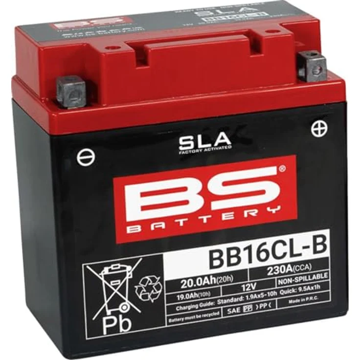 BS Battery BB16CL-B, Wartungsfreie AGM-Batterie mit 19Ah und 260 CCA, werkseitig aktiviert, auslaufsicher, vielseitige Montage – Bild 2