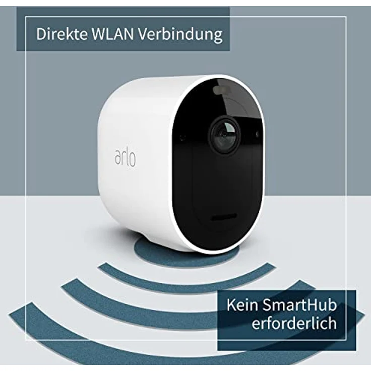 Arlo Pro 4 Spotlight VMC4050B WLAN Überwachungskamera, Kabellos, Innen / Aussen, 2K, Farbnachtsicht, Bewegungsmelder, 6 Monate Akku, 2-Wege Audio, direkte WLAN Verbindung, kein Hub benötigt, Schwarz – Bild 3