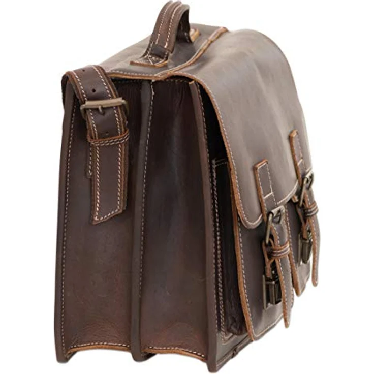 Greenburry Aktentasche Buffalo 1128 XXL, Klassische Laptop-Tasche mit vielen Fächern, braun – Bild 3
