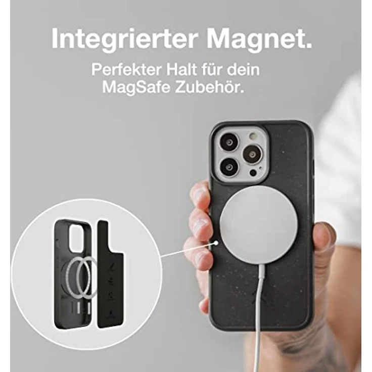 Woodcessories - Magnetische Handyhülle kompatibel mit iPhone 14 Pro Hülle mit Magnet schwarz - Plastikfrei, nachhaltig – Bild 2