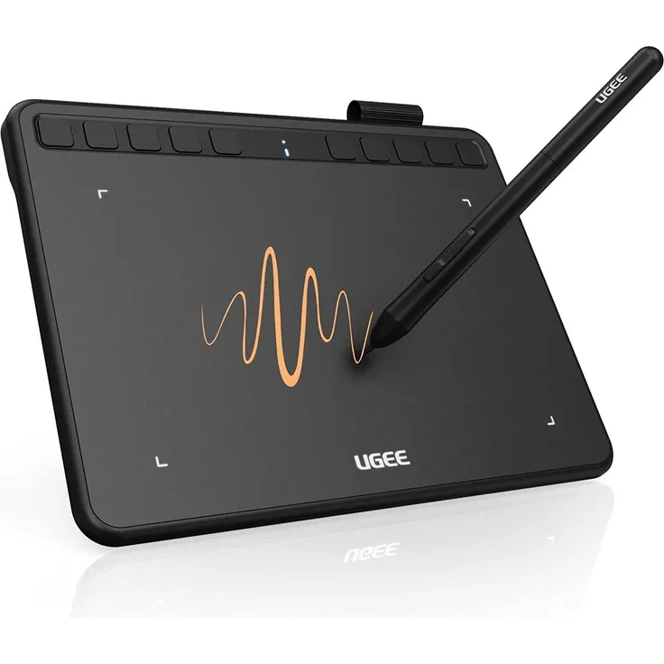 UGEE Grafiktablett S640, 8192 Druckstufen mit Stift, 10 Hotkeys, 16,5 × 10,2 cm, Effizientes Arbeiten für Mac, Windows, Chrome OS und Linux