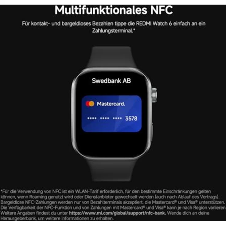 Xiaomi Redmi Watch 6, Smartwatch mit NFC und 2,07 Zoll AMOLED-Display, silberfarben – Bild 3