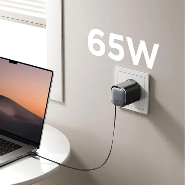 Joyroom JR-TCL02, 65 W USB Ladegerät mit einziehbarem Kabel und GaN 3.0 Technologie, Schwarz – Bild 6