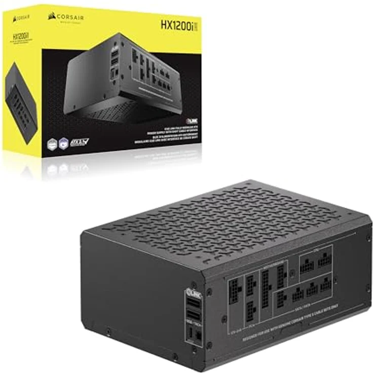 Corsair HX1200i SHIFT, ATX 1200W Netzteil mit 80 PLUS Platinum-Zertifikat, vollmodularem Kabelmanagement und 140 mm Lüfter, Schwarz – Bild 10