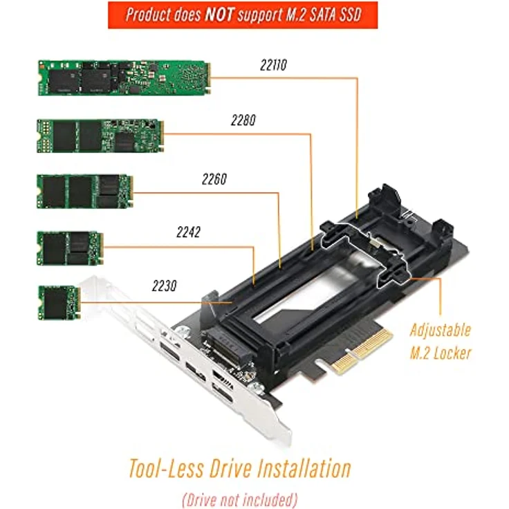 ICY DOCK M.2 NVMe SSD auf PCIe X16/X8/X4 Kartenadapter mit großem Aluminium-Kühlkörper | EZConvert Ex Pro MB987M2P-1B, PCIe 3.0/4.0 x4, Kompatibel mit 2019+ Mac Pro, Schwarz – Bild 3