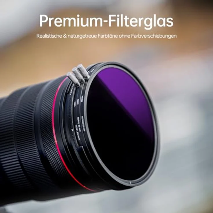 Rollei F:X Pro Magnetic Mark II VND Set 82 mm, Rundfilter Set mit 3 Magnetische Variable Graufilter ND2-ND500, Schwarz – Bild 2