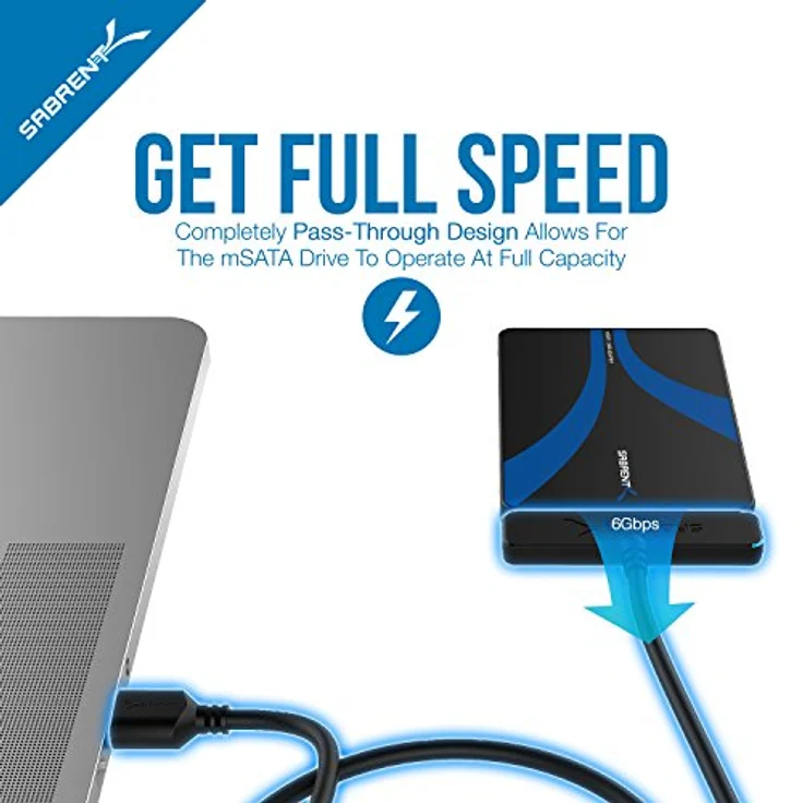 SABRENT mSATA zu 2.5 gehäuse Adapter, HIGH Speed mSATA-Konverter zu SATA III Aluminium (EC-MSSA) – Bild 5