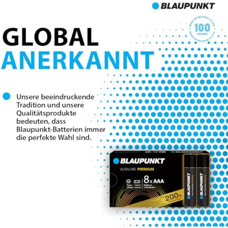 BLAUPUNKT Premium AAA Alkalibatterien, 8er Pack für Gamecontroller und Spielsachen, bis zu 10 Jahre Batteriestromschutz – Bild 5