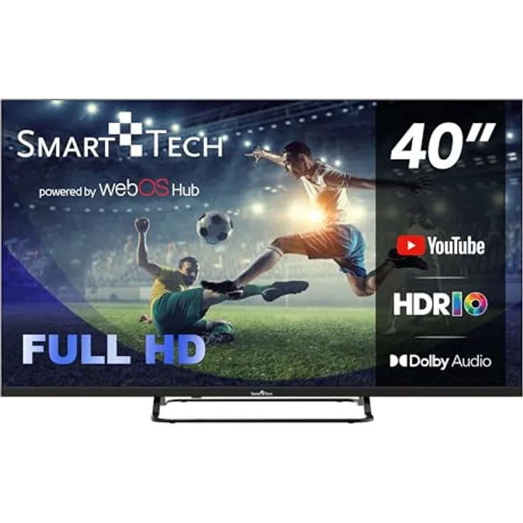 Smart Tech LED Full HD 40' (100 cm) Smart TV Web OS-40FW01V, Dolby Audio, 3xHDMI, 2xUSB, Molotov, Netflix, Prime Video