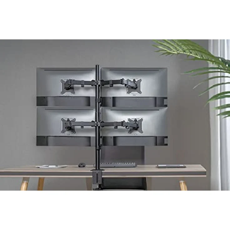 equip Tischhalterung für Quad-Monitore, 13-27 Zoll, mit Gelenkarm und Kabelmanagement, schwarz – Bild 7