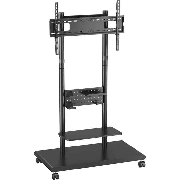 Equip TV-Wagen, mobiler Trolley für 50"-90" Flachbildschirme, höhenverstellbar, 60 kg Tragkraft, schwarz