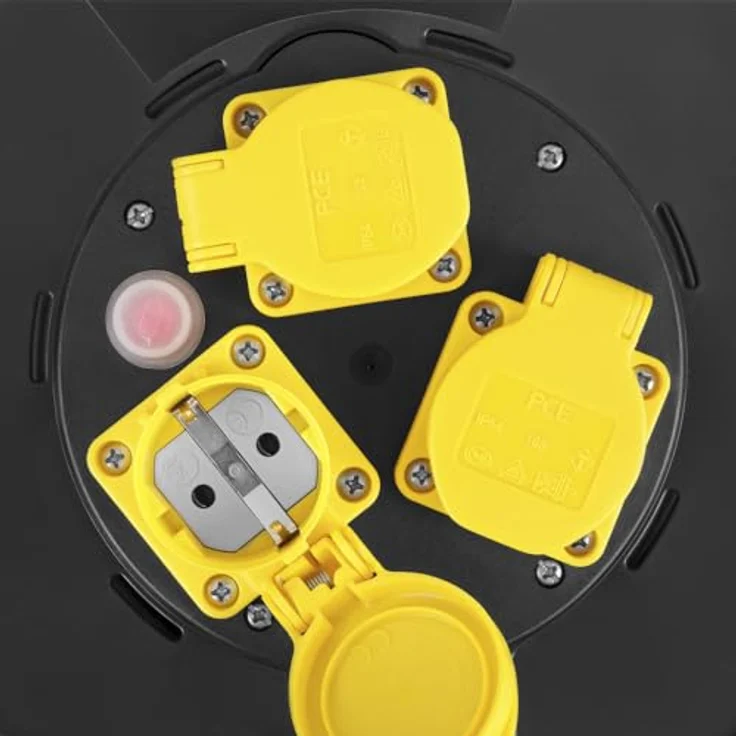 TROTEC PVD2 Kabeltrommel 25m Outdoor – 3 Schutzkontakt Steckdosen, IP54, für drinnen und draußen – Bild 4