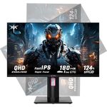 KTC Gaming Monitor H27T22, 27 Zoll 1440p 180Hz Fast IPS Monitor, 2K QHD 1ms GTG, FreeSync & G-Sync 124%sRGB HDR10, Vertikaler PC Bildschirm, HDMI/DP/USB, Schwarz