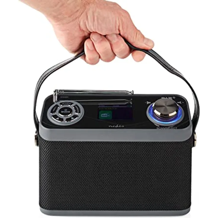 Nedis DAB+ Radio | Tisch Ausführumg | DAB+ / FM | 2.4" | Farbbildschirm | Batteriebetrieben/Netzstromversorgung | Digital | 24 W | Bluetooth