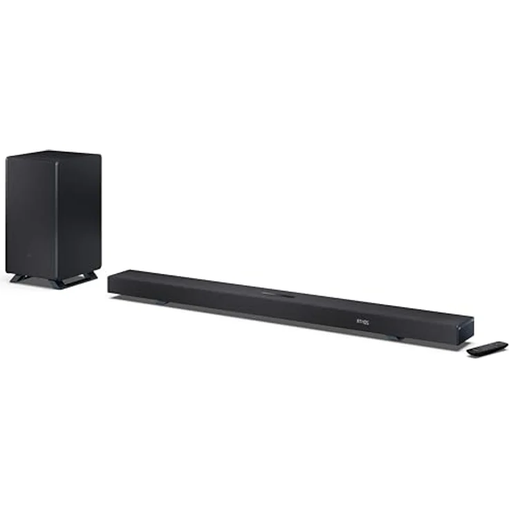 SHARP HT-SBW55121(BK) 5.1.2 Dolby Atmos® / DTS:X® Soundbar mit 650W, drahtlosem Subwoofer, Bluetooth 5.3 und HDMI eARC, schwarz – Bild 1