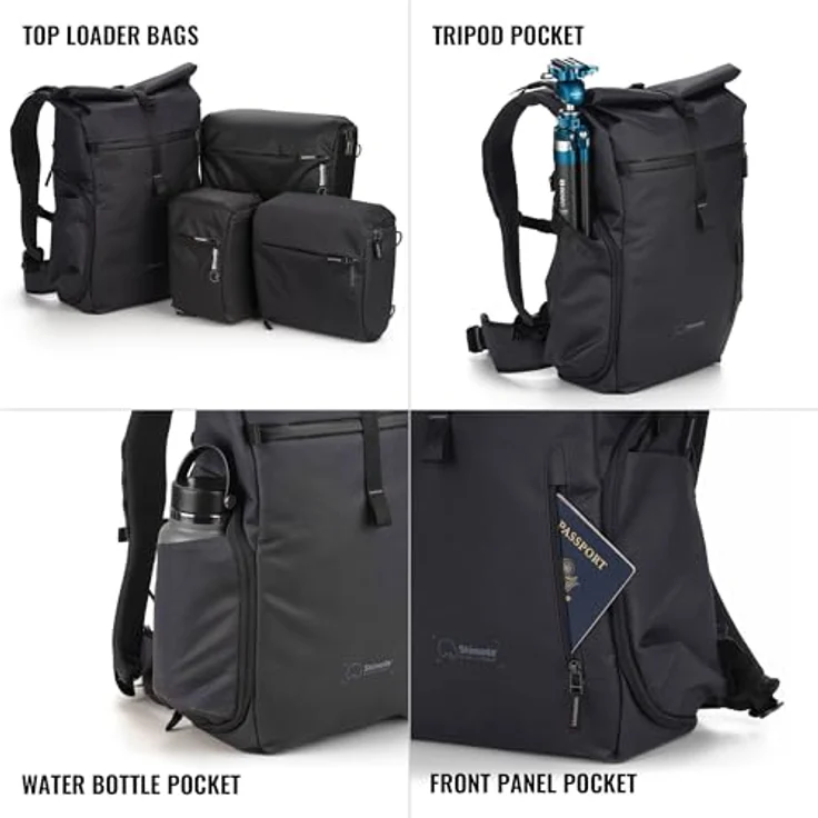 Shimoda Strada Laterale 22, Fotorucksack für Kameras, 22 l, wasserabweisend, Schwarz – Bild 4