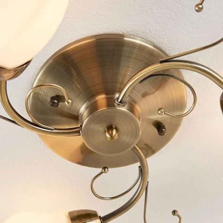 Lindby Deckenlampe 'Amedea' (Retro, Vintage, Antik) in Bronze aus Glas (3 flammig, E14) - Deckenleuchte, Lampe, Wohnzimmerleuchte – Bild 5