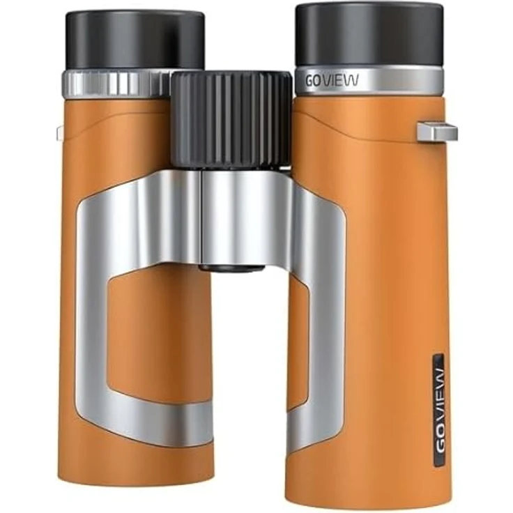 GoView ZOOMR 10x34 Kompaktes, portables Fernglas (Magnesiumgehäuse, 10-Fach Zoom, inkl. Smartphone-Adapter & Zubehör) Sunset Orange – Bild 2