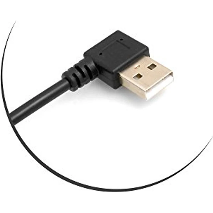 SYSTEM-S Mini USB Kabel 90° Grad rechts gewinkelt Winkelstecker auf USB Typ A (Male) Links gewinkelt Datenkabel Ladekabel 26 cm – Bild 4