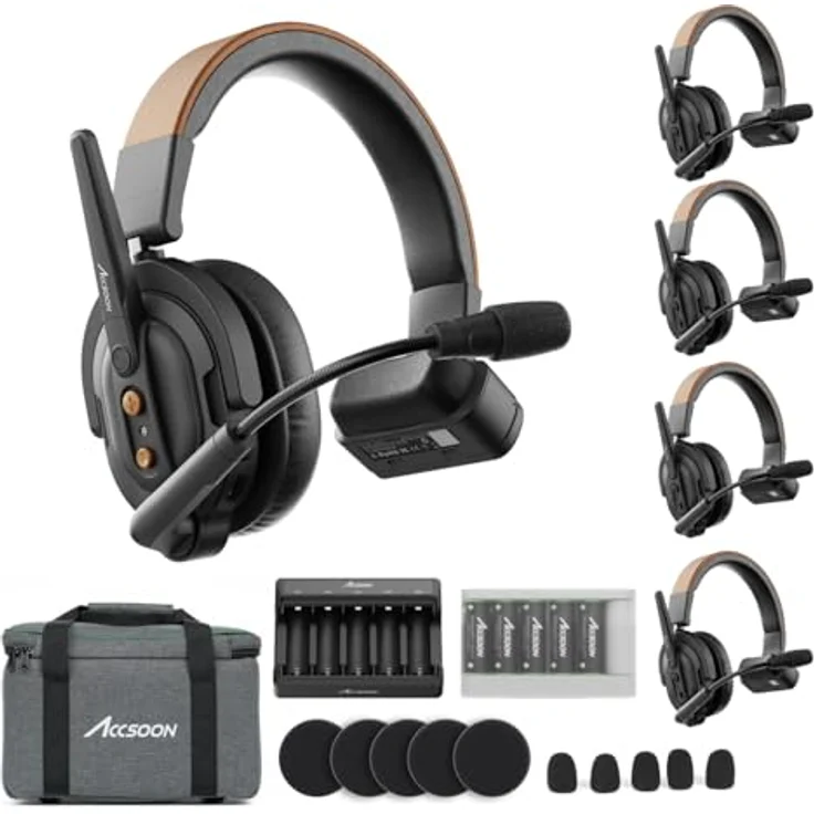 Accsoon Como SE 1H4R Kit (1 H + 4 R) - Wireless Headset System mit 400 Meter Reichweite - Ergonomisches Design – Bild 1