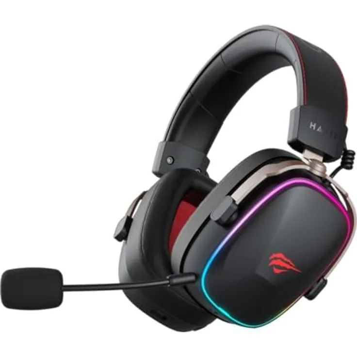 Havit Gamenote H2039BG Gaming Wireless 7.1 Gaming Headset 2.4GHz+BT+3.5mm Audio, Schwarz mit RGB-Beleuchtung