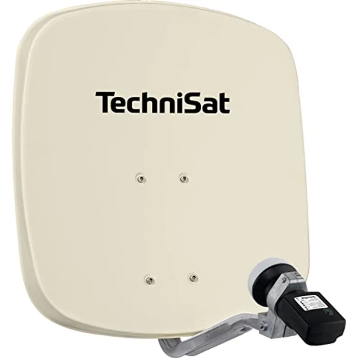 TechniSat DIGIDISH 45 – Satelliten-Schüssel für 1 Teilnehmer (45 cm kleine Sat Anlage - Komplettset mit Wandhalterung und Satfinder V/H-LNB) beige