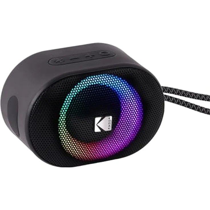 KODAK PWS-2234, Tragbarer Bluetooth-Lautsprecher mit IPX6 wasserdichter Bauweise, immersivem Klang und 9,5 Stunden Akkulaufzeit, Schwarz – Bild 1