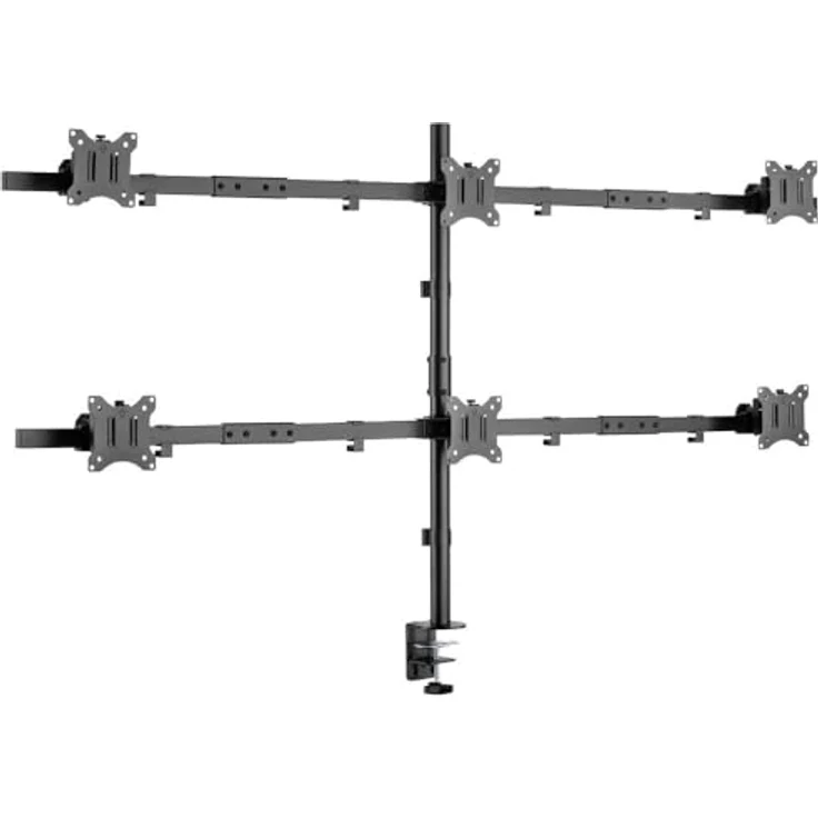 SpeaKa Professional SP-MM-1010 Monitorhalterung für bis zu 6 Monitore, VESA-kompatibel, Tischmontage, max. 81,3 cm (32 Zoll), Schwarz – Bild 3