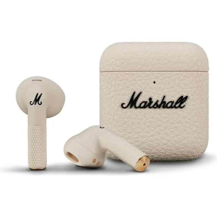 Marshall Minor IV In-Ear-Kopfhörer, True Wireless mit Sprachsteuerung und Bluetooth, über 30 Stunden Akkulaufzeit, wasserresistent, Lederstruktur – Bild 1
