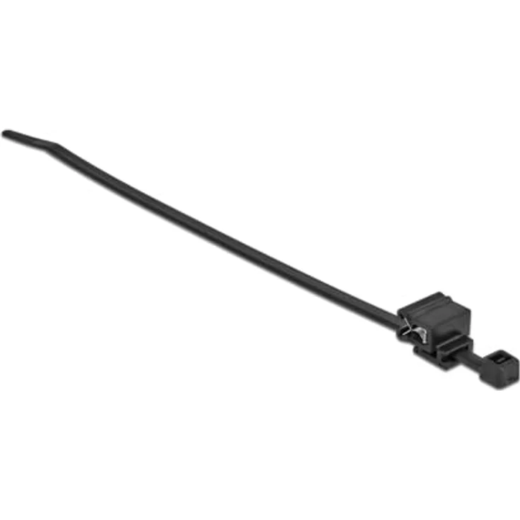 Delock Kabelbinder mit Befestigungsclip L 200 x B 4,8 mm schwarz 50 Stück – Bild 1