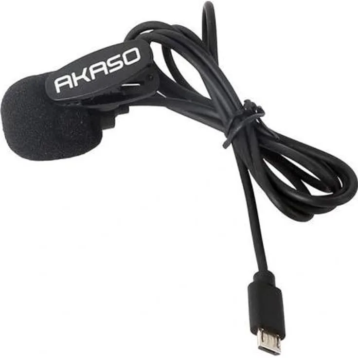 Akaso External microphone for Brave 7 / Brave 8, Mikrofon - Schwarz, mit Technologie zur Reduzierung von Windgeräuschen