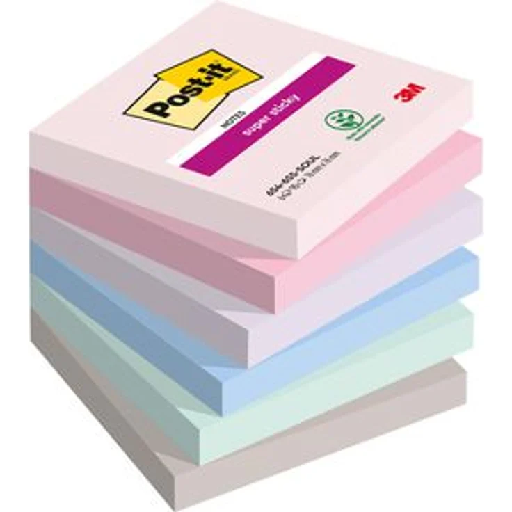 Post-it Haftnotizen Super Sticky Notes, Soulful Collection, 76 x 76mm, 6 x 90 Blatt – Bild 1
