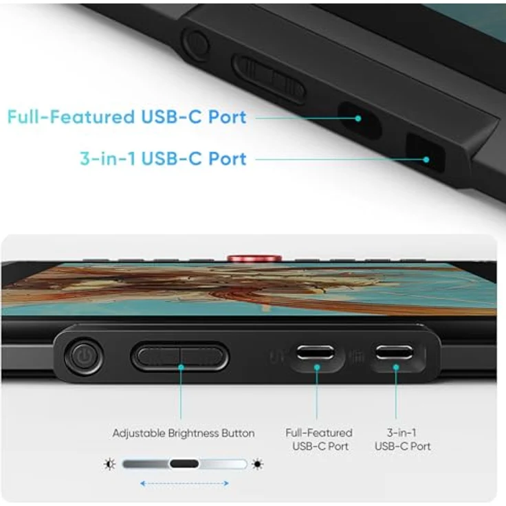 XP-Pen Artist 13.3 Pro V2, Grafiktablett mit 13,3" Full HD Display, 5080 lpi, 16.384 Druckstufen, Schwarz – Bild 7