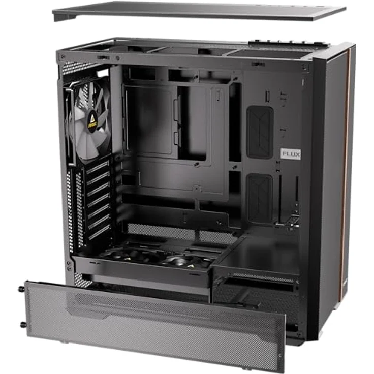 Antec FLUX Rear Midi Tower PC Gehäuse, ATX/Micro-ATX/ITX, schwarz, mit RGB-Beleuchtung und verbessertem Kabelmanagement – Bild 20