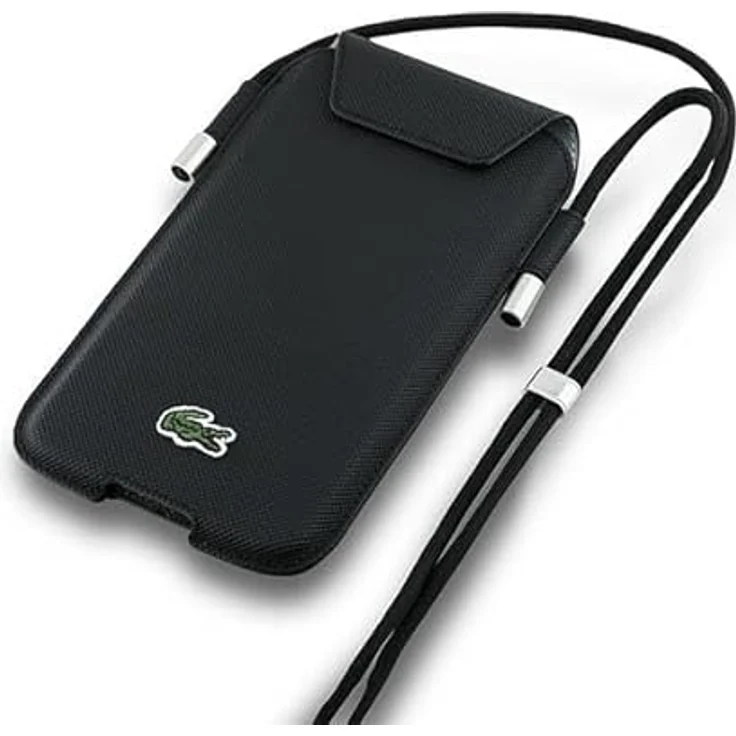 Lacoste LCPSP15XPVCK XL Phone Sleeve, schwarze Handyhülle mit verstellbarem Tragegurt und Kartenfächern, für iPhone 15 Pro Max und Galaxy S24 Ultra – Bild 3