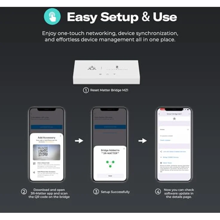 Third Reality THIRDREALITY Smart Bridge MZ1, Smart Home Hub mit Zigbee-Integration, 3R-Matter App Unterstützung und Sprachassistentensteuerung – Bild 2
