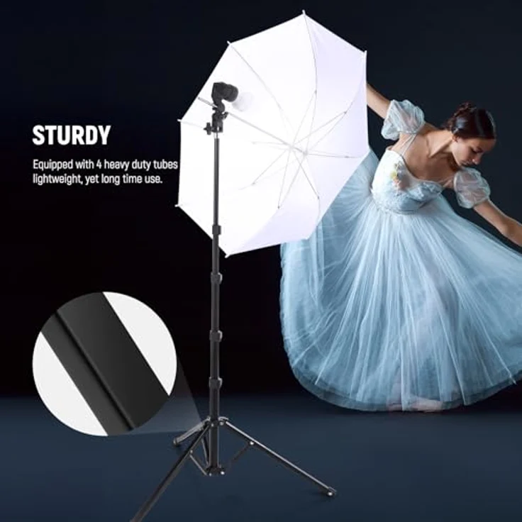 NEEWER ST180R 71"/180cm Tragbares Lichtstativ, Verstellbares Metall Kamerastativ mit Klappverschluss, für Live Streaming und Vlog Videoaufnahmen, kompatibel mit LED Ringlichtern und DSLR Kameras – Bild 5
