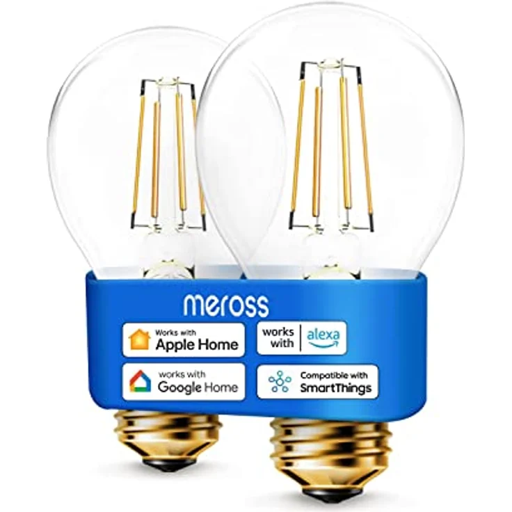 meross WLAN Edison Vintage Glühbirne funktioniert mit Apple HomeKit, Smart Retro Glühbirne Filament E27 warmweißes Licht kompatibel mit Siri, Alexa, Google Home und SmartThings (160g) – Bild 1