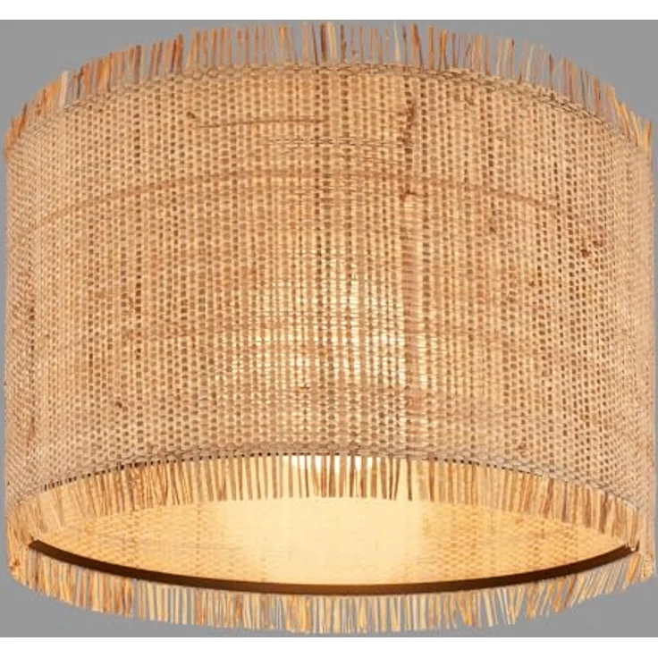 BRILONER Deckenlampe mit Strohschirm, E27 Fassung, max. 10 W, Boho, Natur – Bild 1