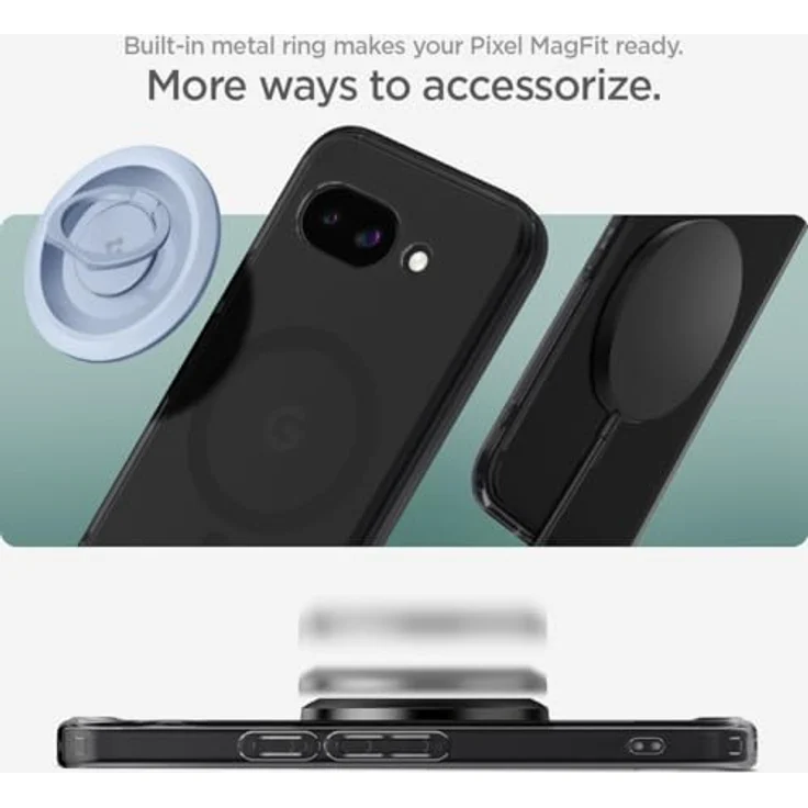 Spigen Ultra Hybrid MagFit Hülle für Google Pixel 9a, Kompatibel mit MagSafe - Frost Black – Bild 4
