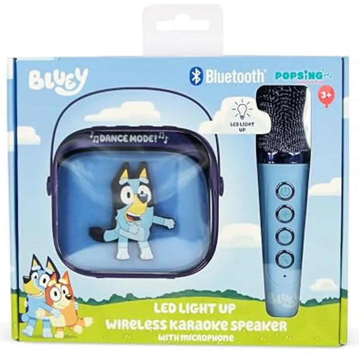 OTL Technologies Bluey PopSing LED Set Karaoke-System, tragbar mit Bluetooth 5.3 und farbwechselnden LED-Lichteffekten – Bild 8