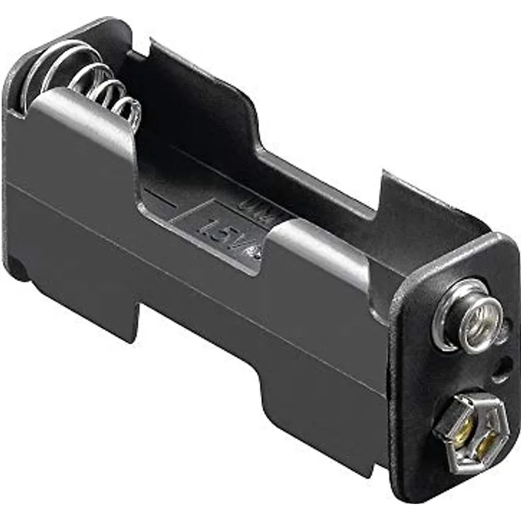 Wentronic Batteriehalter, 2x Mignon AA - mit Druckknopfanschluß