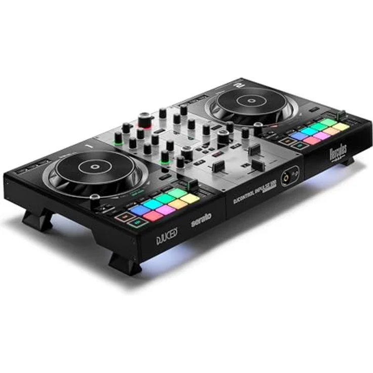 Hercules DJ Control Inpulse 500, DJ-Controller mit professioneller Audio-Konnektivität und hochwertigem Koffer, silber – Bild 5