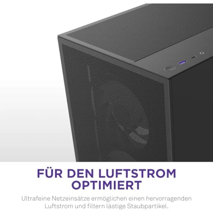 NZXT H5 Flow RGB 2024  – Kompaktes ATX-Mid-Tower-PC-Gaming-Gehäuse – Hoher Luftstrom – F360 RGBCore-Lüfter enthalten – 360 mm Kühlerhalterung vorne und 240 mm Kühlerhalterung Oben – Schwarz – Bild 5