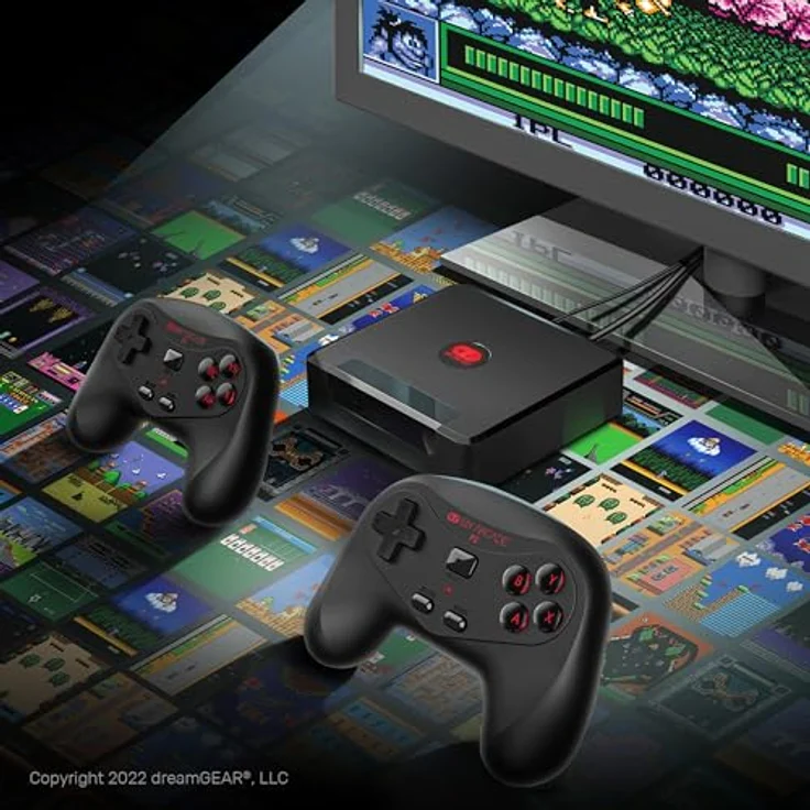 MyArcade MY ARCADE DGUNL-4144, Spielkonsole mit 250 Retro-Videospielen und 2 kabellosen Controllern, Schwarz – Bild 6