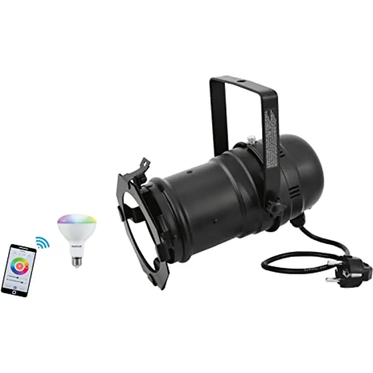 Eurolite Set PAR-30 Spot schwarz + LED PAR-30 RGB/WW/CW mit WiFi-Steuerung