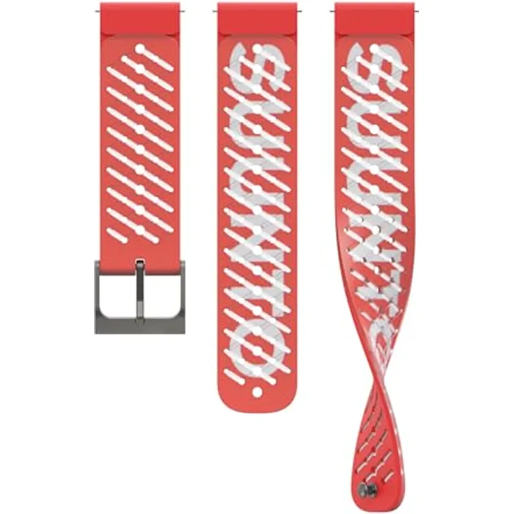 SUUNTO 22 ATH5 Silikon Armband Lava Red S+M - Weiches Silikon Ersatzband 22mm für Race, Vertical, 9 Peak Pro, 9 Peak, 5 Peak