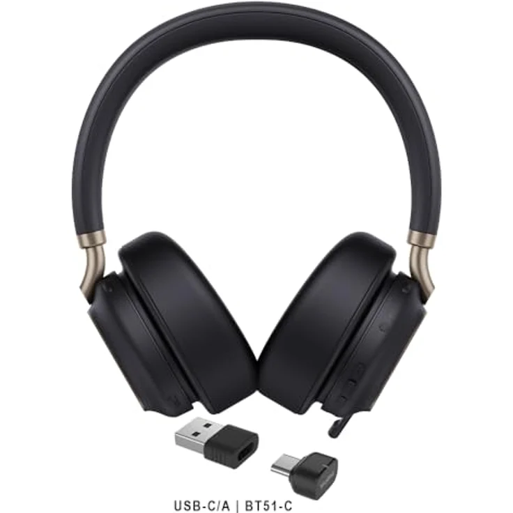 Yealink BH 76 Plus Teams Headset inkl. Ladeständer – Bluetooth, ANC, 40h Akkulaufzeit, USB-C/A, Schwarz – Bild 3